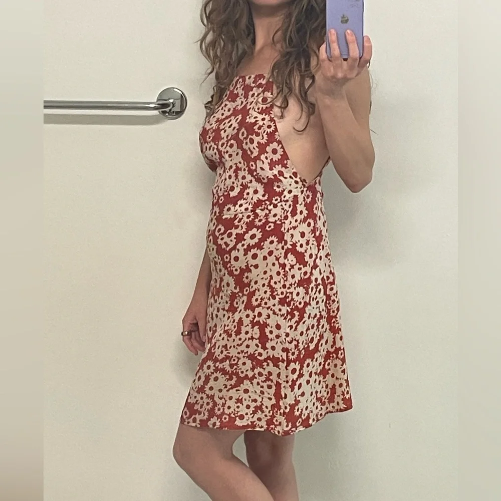 Realisation Par Silk Orange Floral dress. - Picture 3 of 16